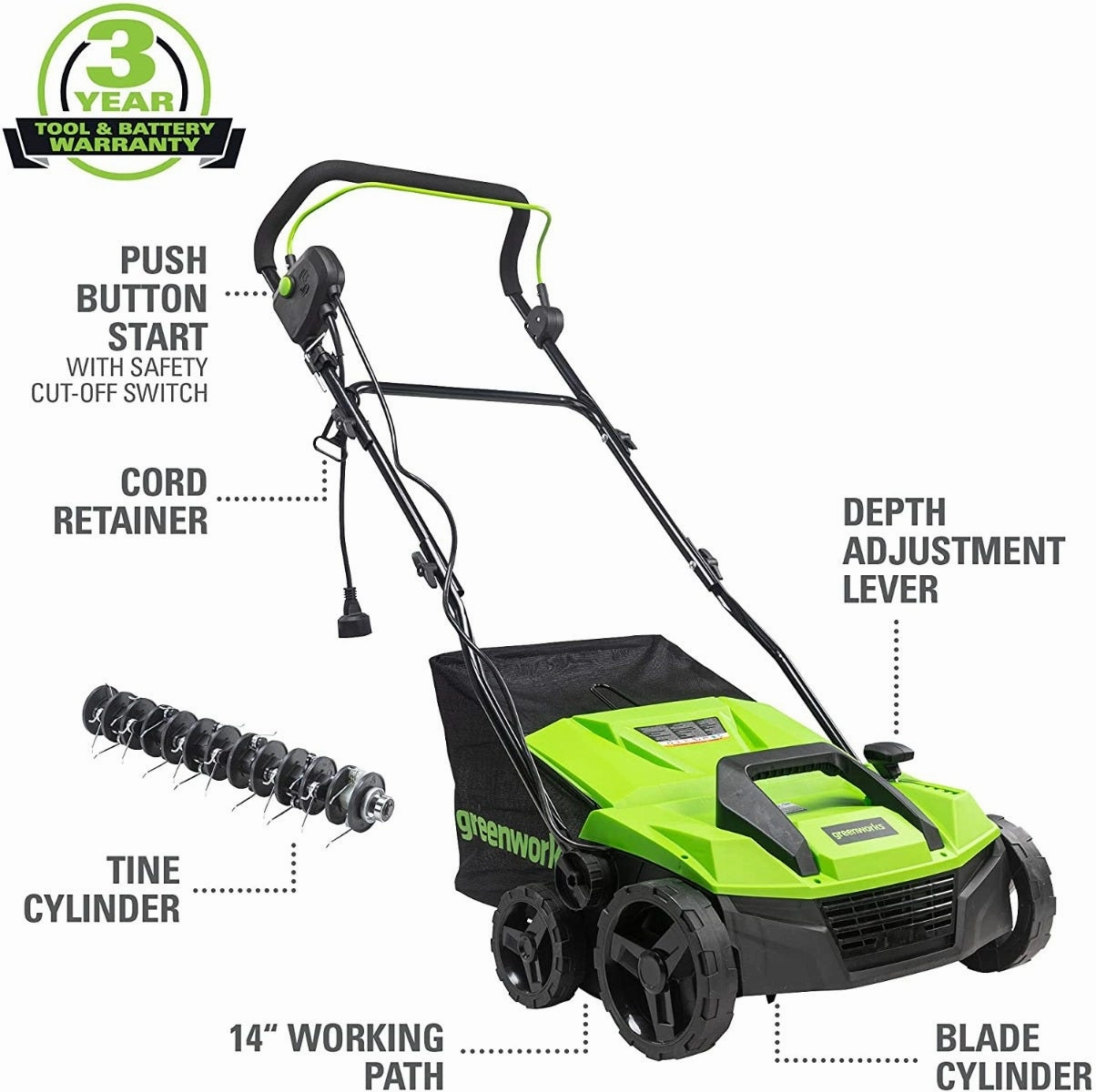 13 Amp 14 Corded Dethatcher / Scarifier