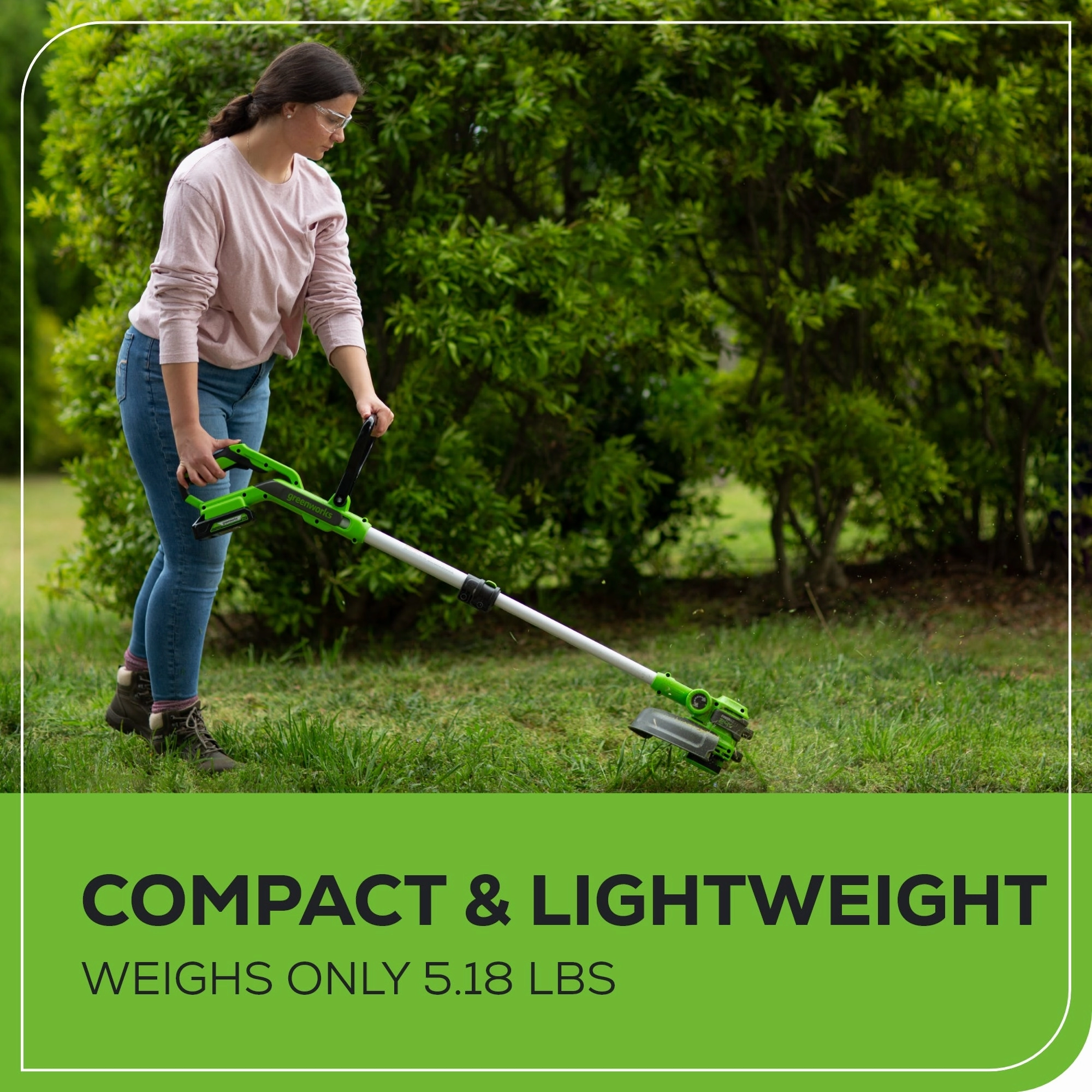 24V 12 Cordless Battery String Trimmer & Edger w/ 2.0Ah USB Battery & Charger