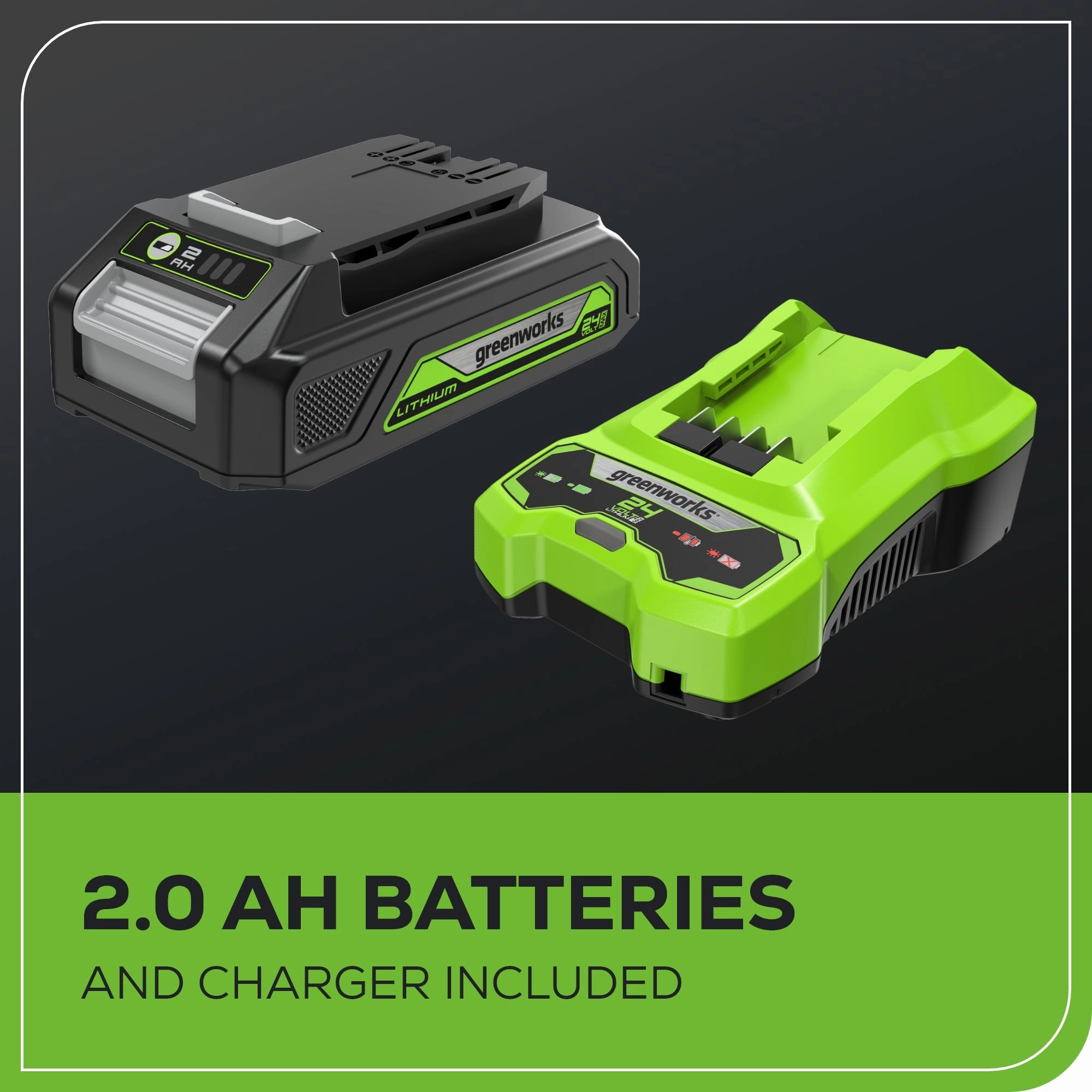 24V 12 Cordless Battery String Trimmer & Edger w/ 2.0Ah USB Battery & Charger
