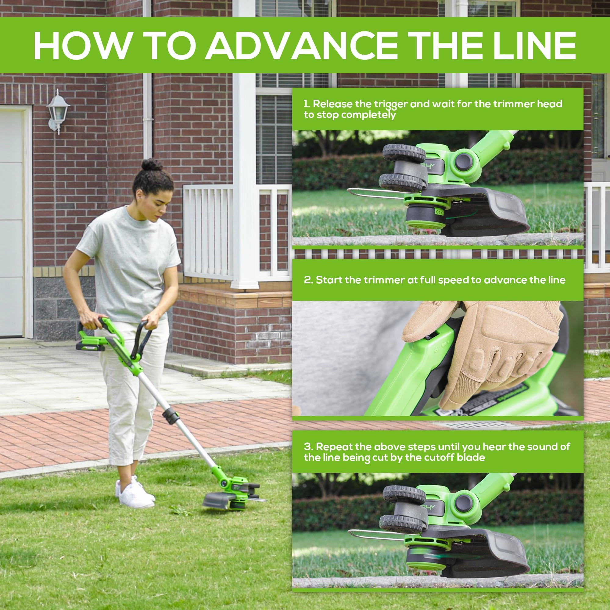 24V 13 Brushless String Trimmer&Edger  w/ 4.0Ah Battery & Charger
