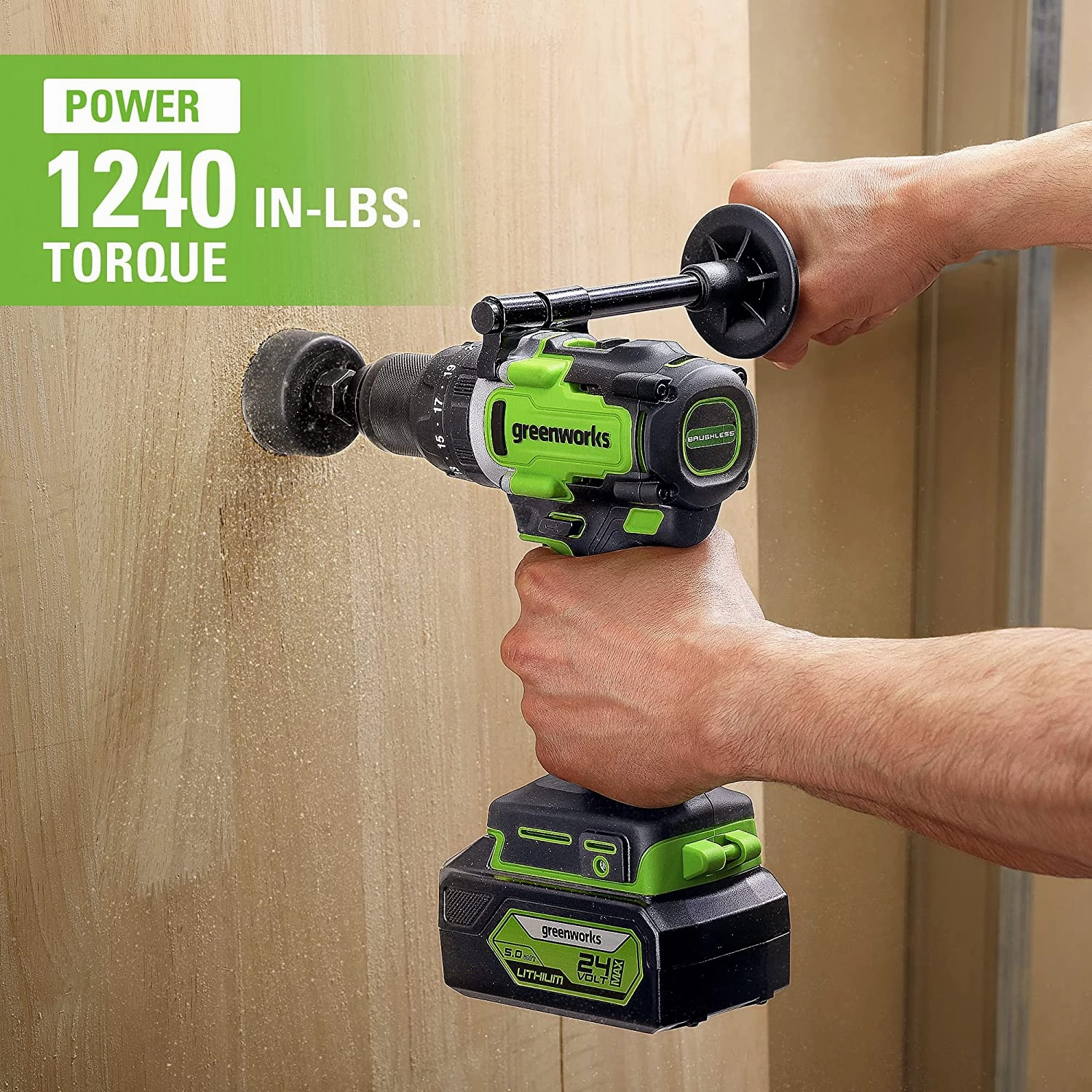 24V 1/2 1240 in/lbs Hammer Drill w/ 4.0Ah Battery & Charger