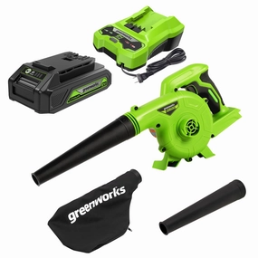 24V 90 CFM Shop Blower w/ 2.0Ah USB Battery & Charger