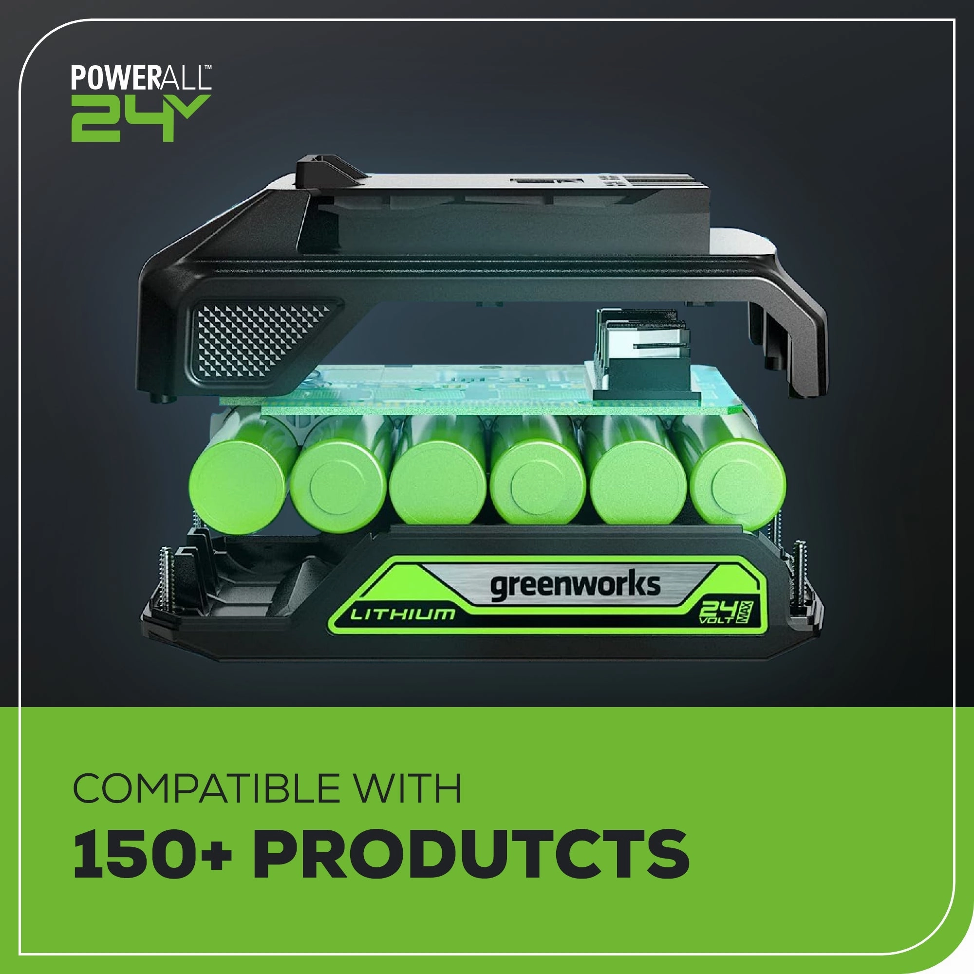 24V Cordless Battery 2-in-1 Standing Light Kit w/ 2.0Ah Battery & Charger
