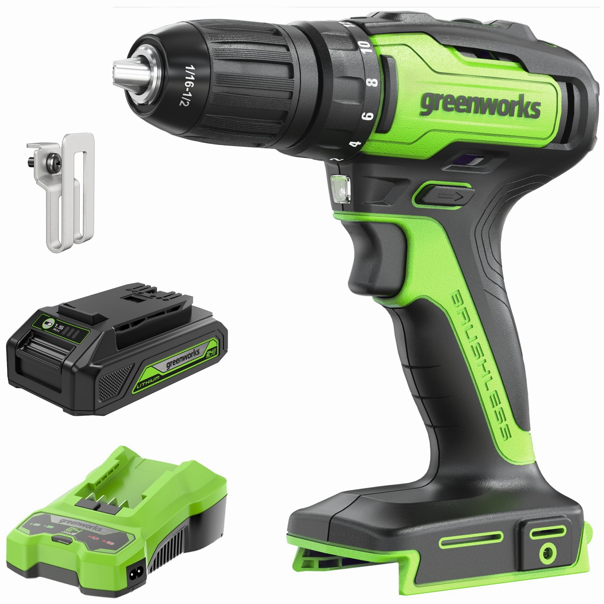 24V Cordless Battery Brushless 1/2 310 in/lbs  Drill / Driver w/ (1) 2.0Ah Battery & Charger