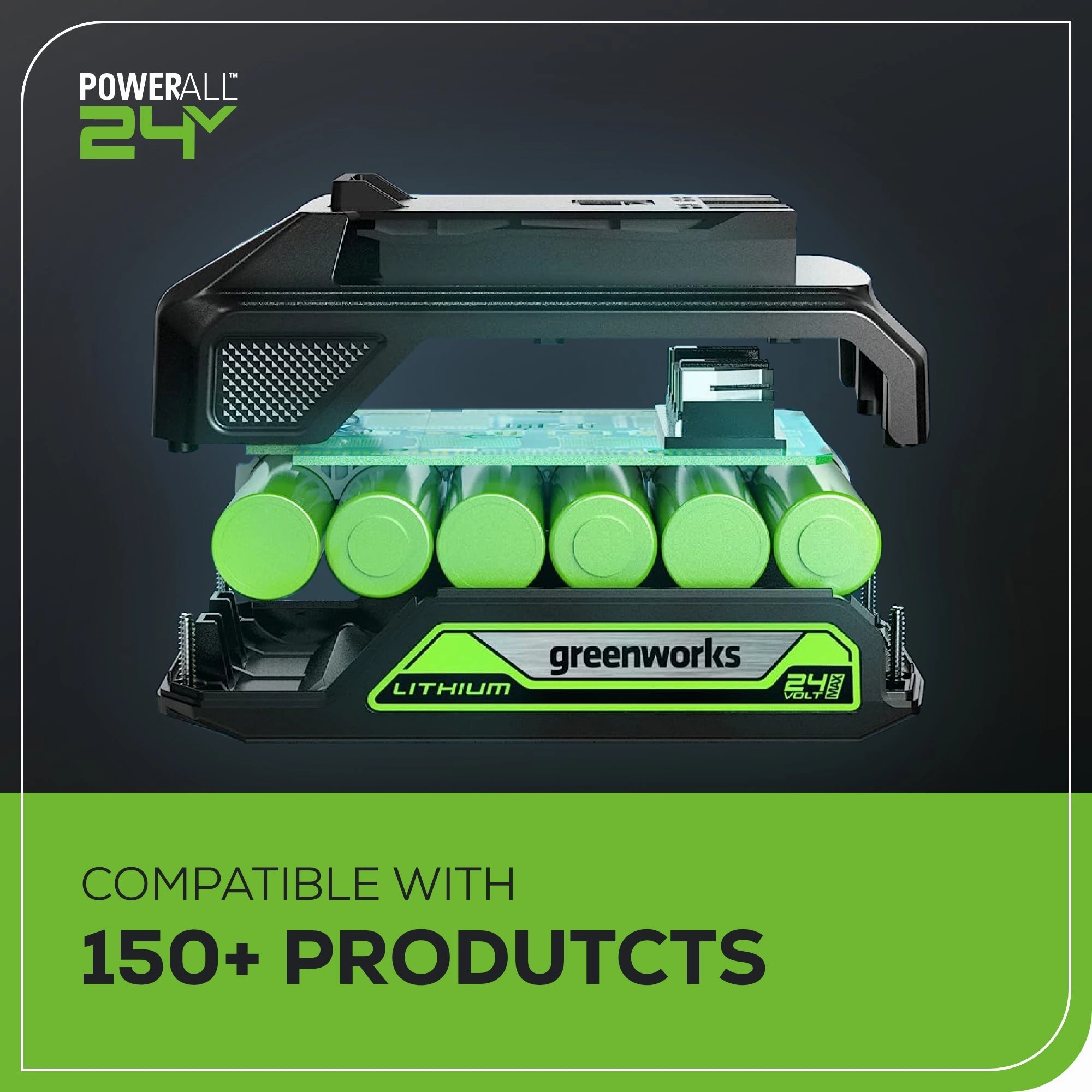 24V Cordless Battery Inflator w/ 2.0Ah Battery & Charger