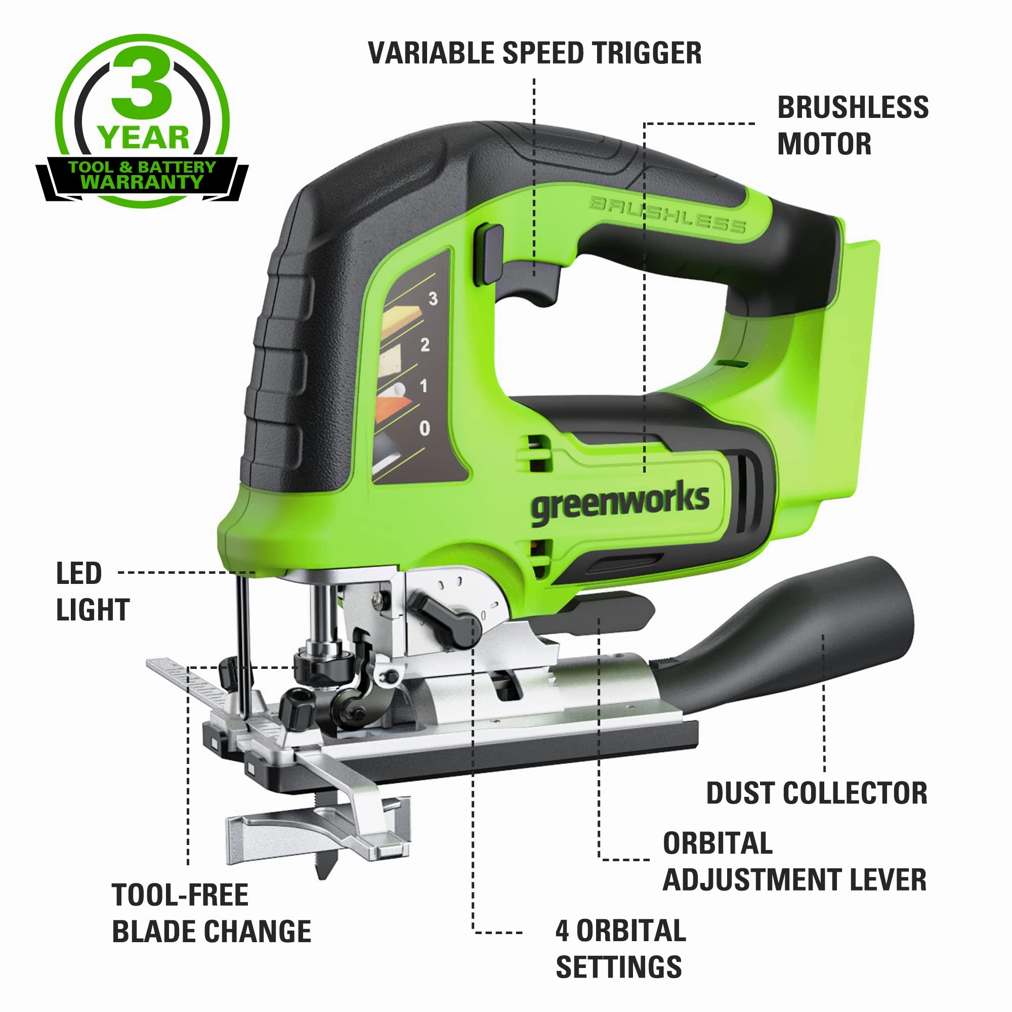 24V Drill. Impact Driver & Jig Saw 3PC Combo Kit w/ (2) Batteries & Charger