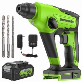 24V SDS 1.2J Brushless Rotary Hammer Drill & (3) 6 Drill Bits w/ 4.0Ah Battery and Charger