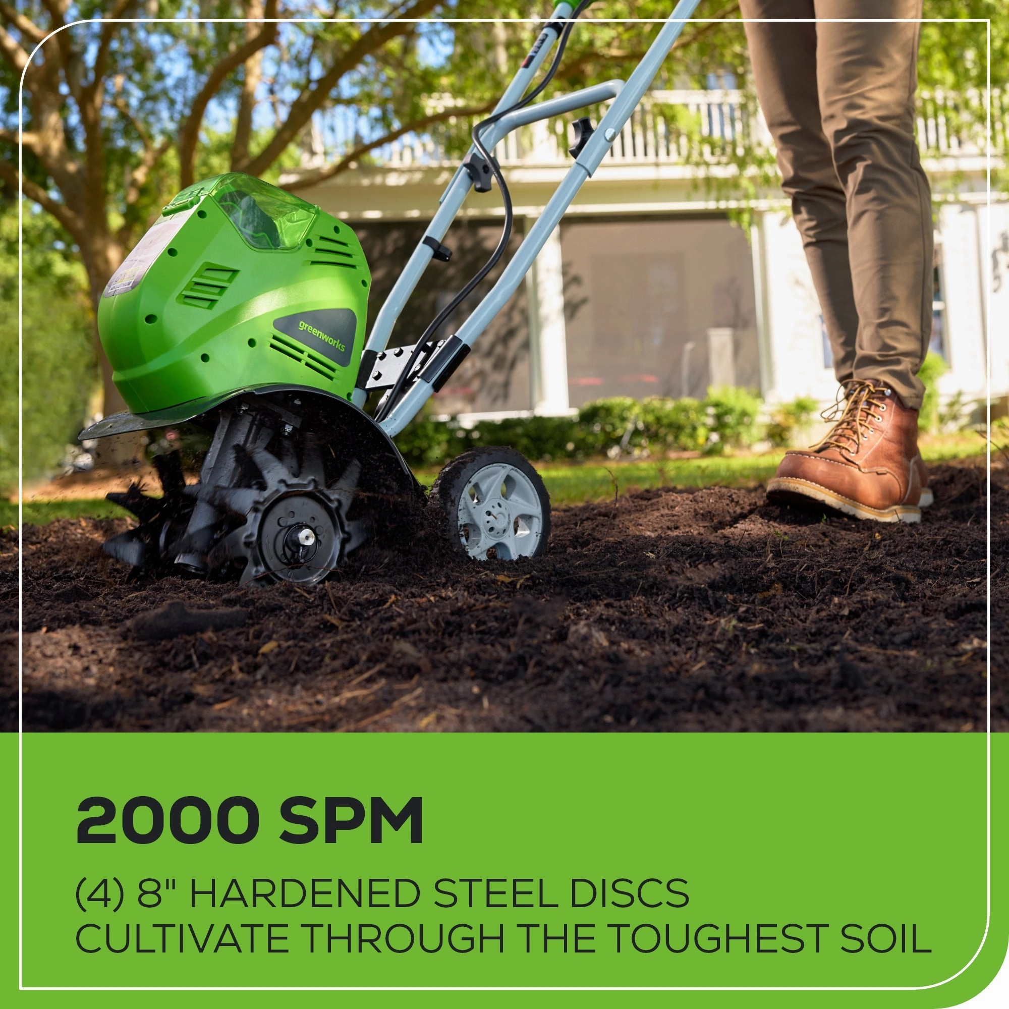 40V 10 Cordless Cultivator / Tiller w/ 4.0 Ah Battery & Charger