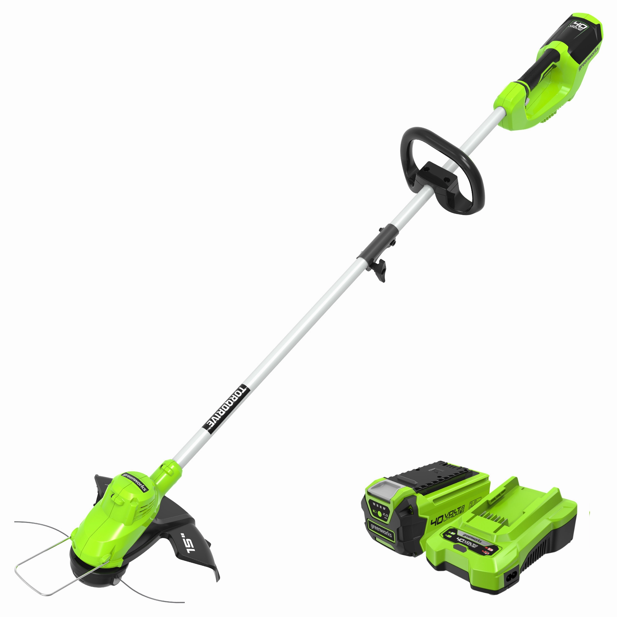 40V 15 Cordless Battery String Trimmer w/ 2Ah Battery & Charger