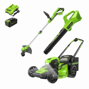 40V 21 Cordless Battery Self-Propelled Mower 3pc Combo Kit w/ 5.0Ah Battery & Charger