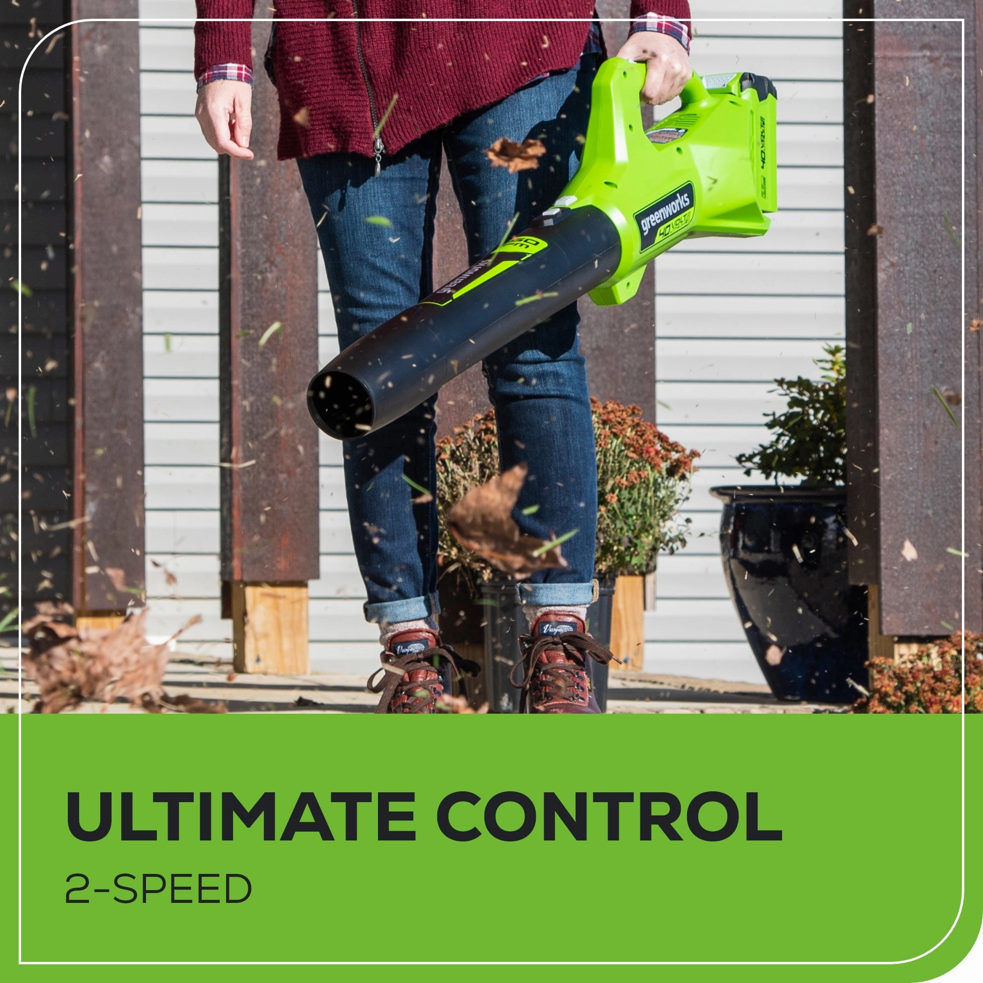 40V 350 CFM Cordless Battery Leaf Blower w/ 2.0 Ah Battery & Charger