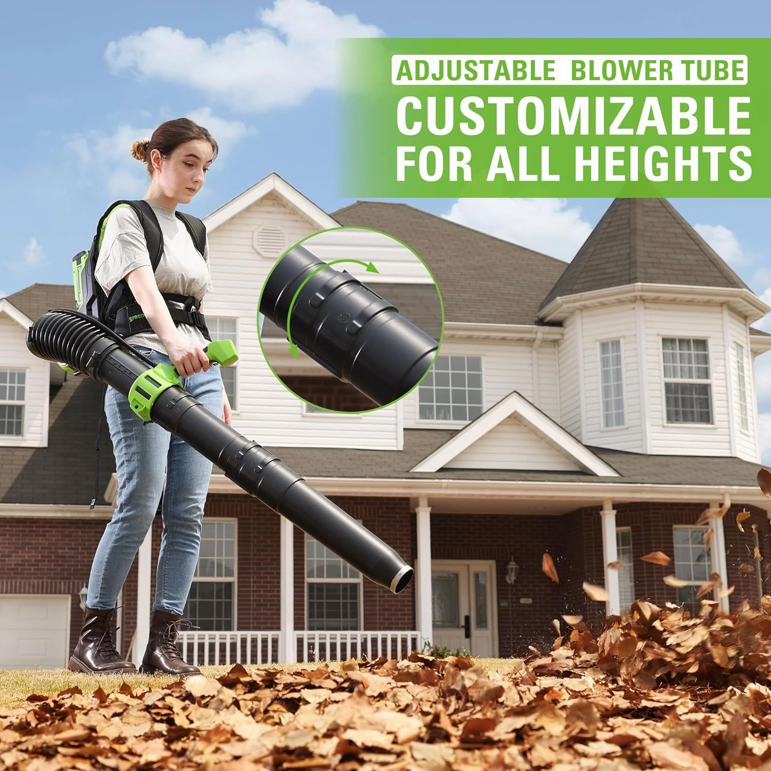 40V 710 CFM Cordless Battery Dual Port Backpack Blower w/ (2) 5.0Ah Battery & Charger