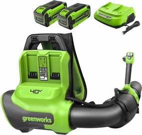 40V 710 CFM Cordless Battery Dual Port Backpack Blower w/ (2) 5.0Ah Battery & Charger