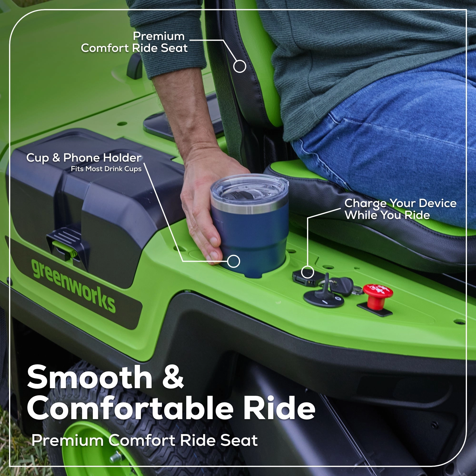 60V 30 CrossoverT Riding Lawn Tractor with (2) 8.0 Ah. (2) 4.0 Ah Batteries & 600-Watt Charger