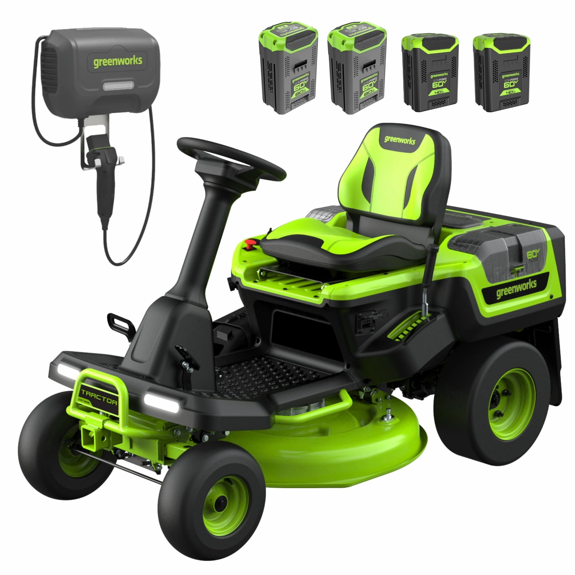60V 30 CrossoverT Riding Lawn Tractor with (2) 8.0 Ah. (2) 4.0 Ah Batteries & 600-Watt Charger