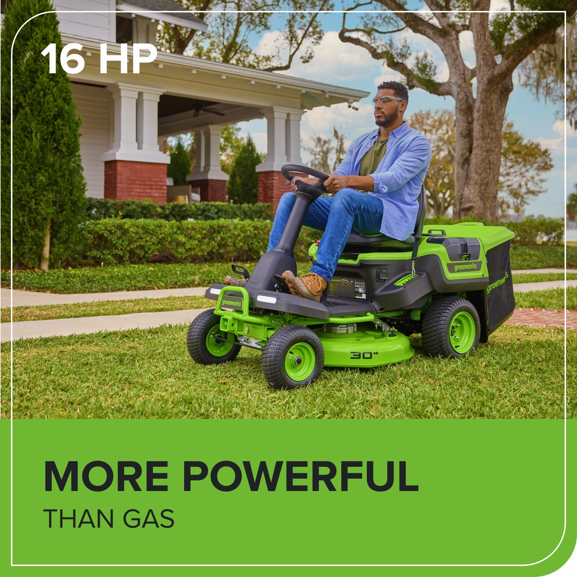 60V 30 CrossoverT Riding Lawn Tractor with (4) 8.0Ah Batteries & 600-Watt Charger
