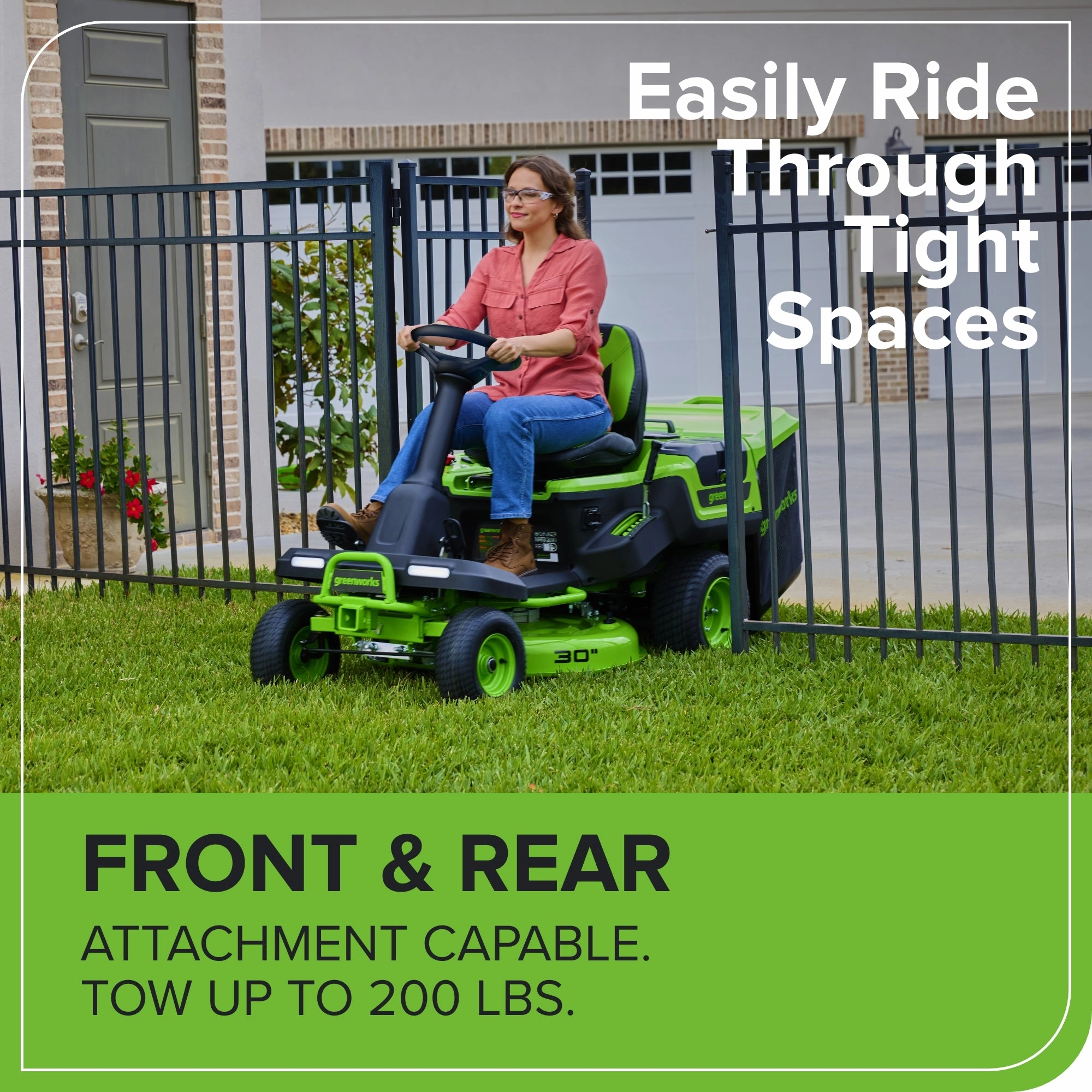 60V 30 CrossoverT Riding Lawn Tractor with (4) 8.0Ah Batteries & 600-Watt Charger