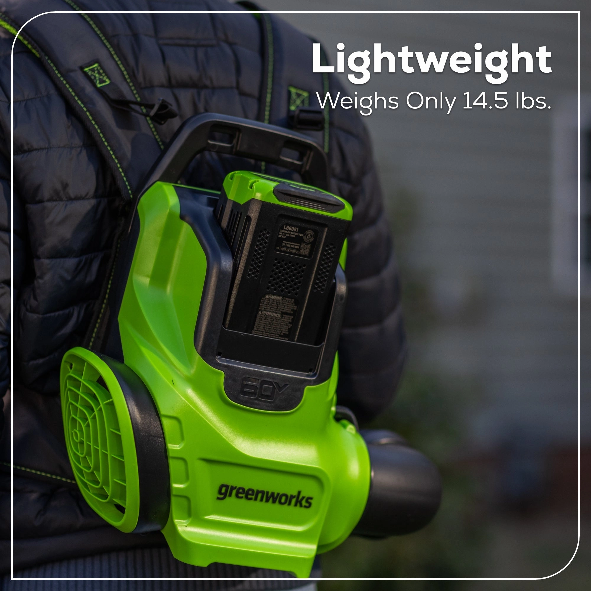 60V 730 CFM Cordless Battery Backpack Blower w/ 4.0Ah Battery & 3A Charger