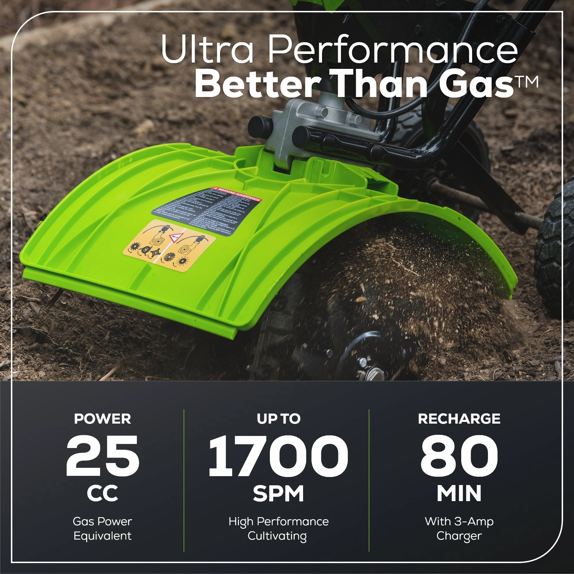 60V 8 Cordless Battery Cultivator / Tiller (Tool Only)