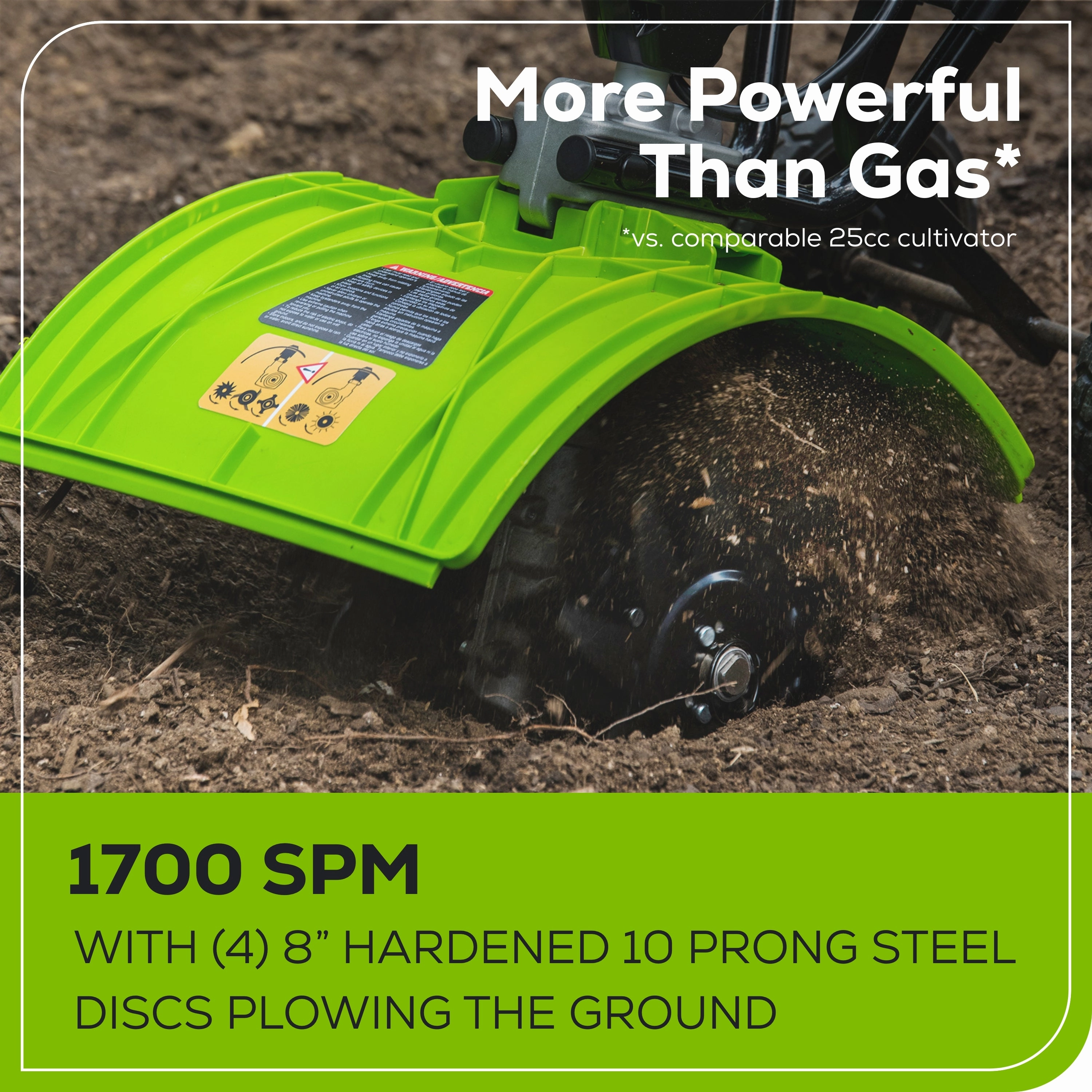 60V 8 Cordless Battery Cultivator / Tiller w/ 4.0Ah Battery & Charger