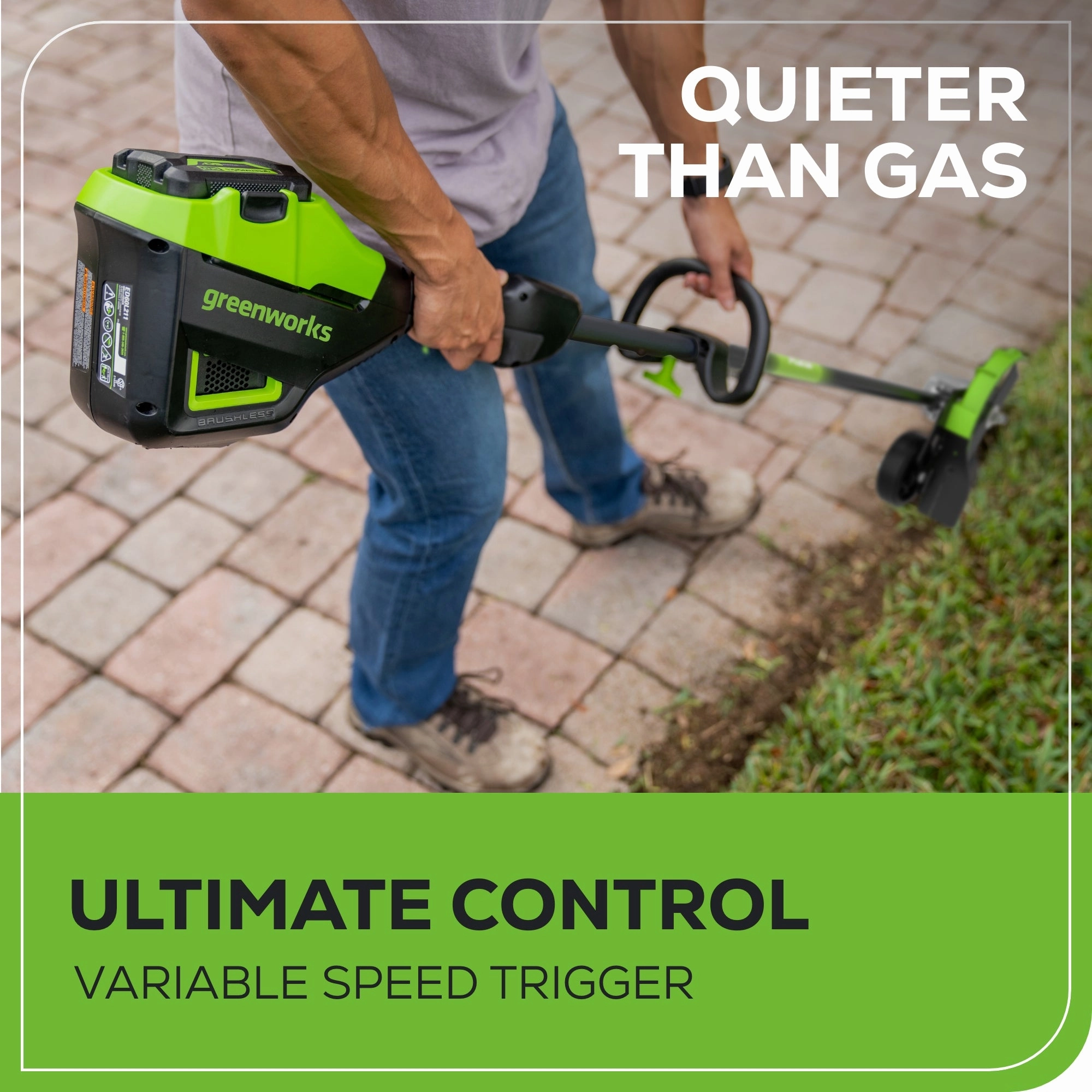 60V 8 Cordless Battery Edger Black Shaft w/ 2.0Ah Battery & Charger