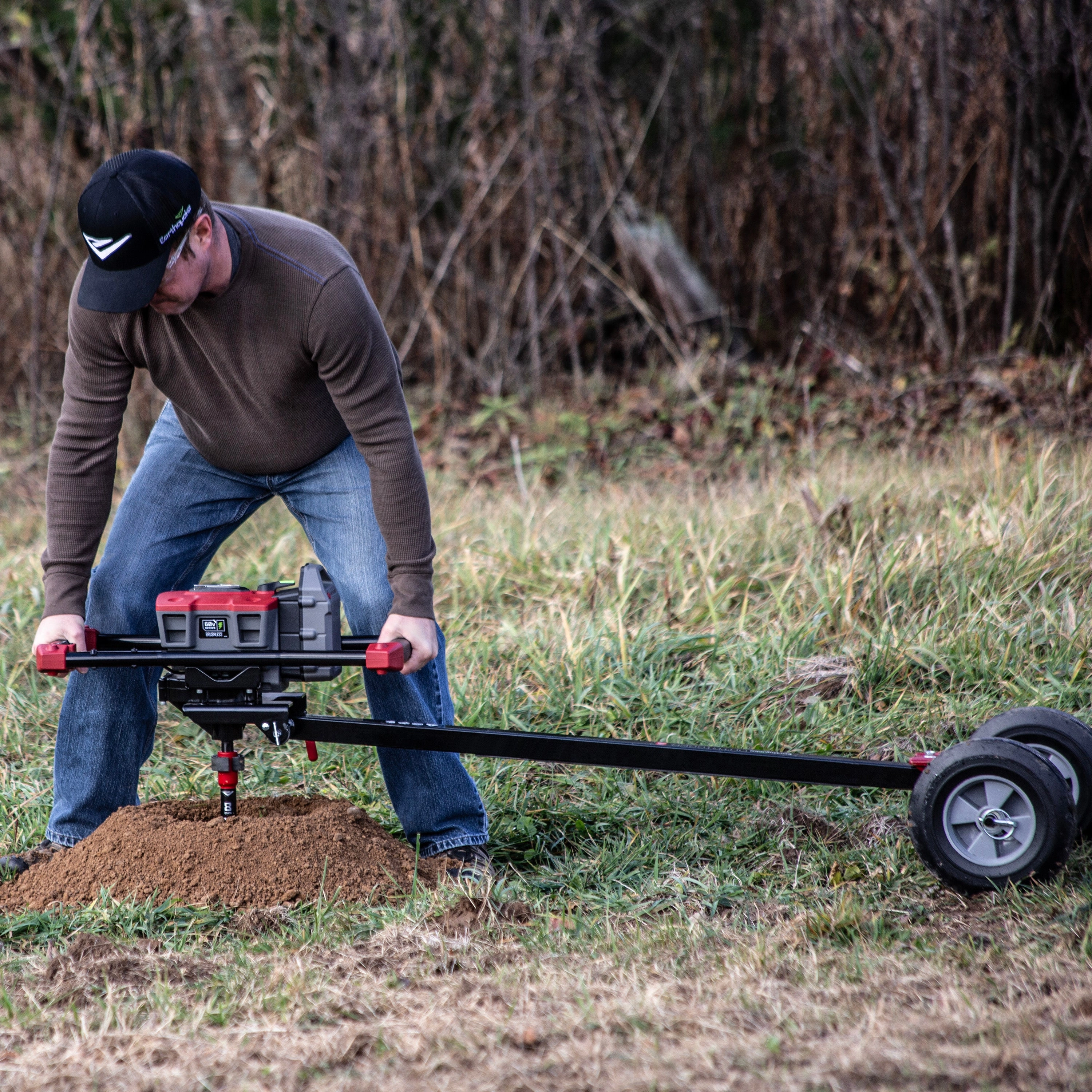 60V Auger With 8 Auger Bit & Outrigger Combo