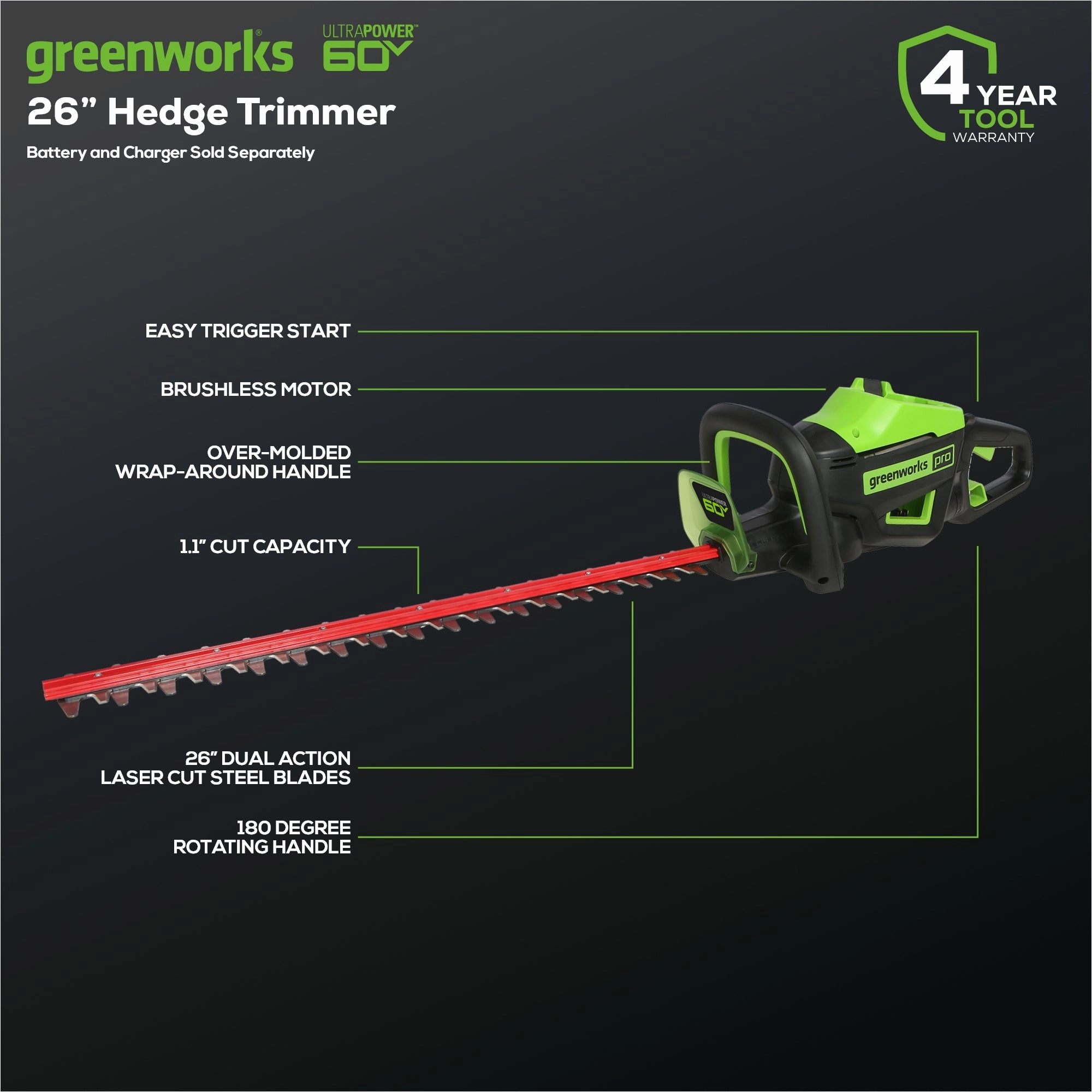 60V Cordless Battery 3PC Handheld Combo Kit w/ String Trimmer. Blower & Hedge Trimmer. (1) 2.5 Ah Battery and Charger