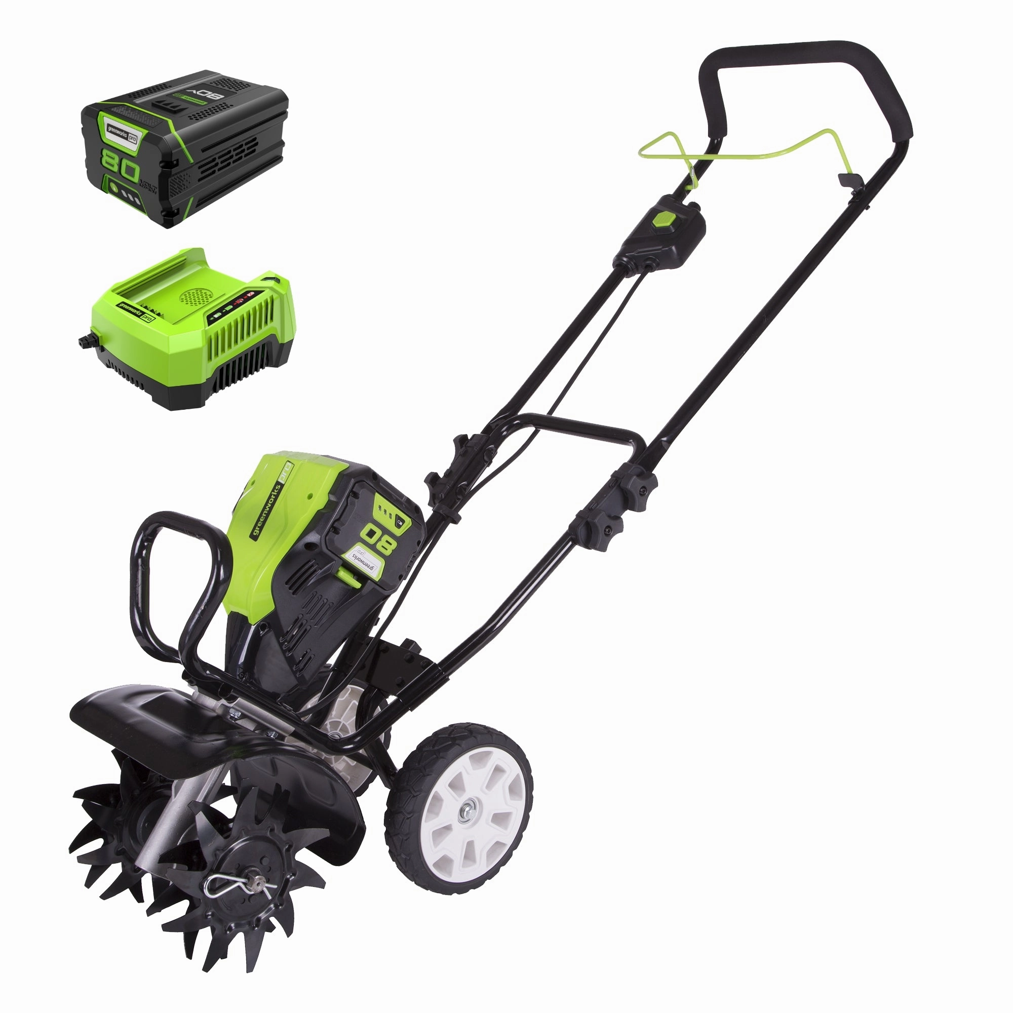80V 10 Brushless Cultivator / Tiller w/ 2.0Ah Battery & Charger
