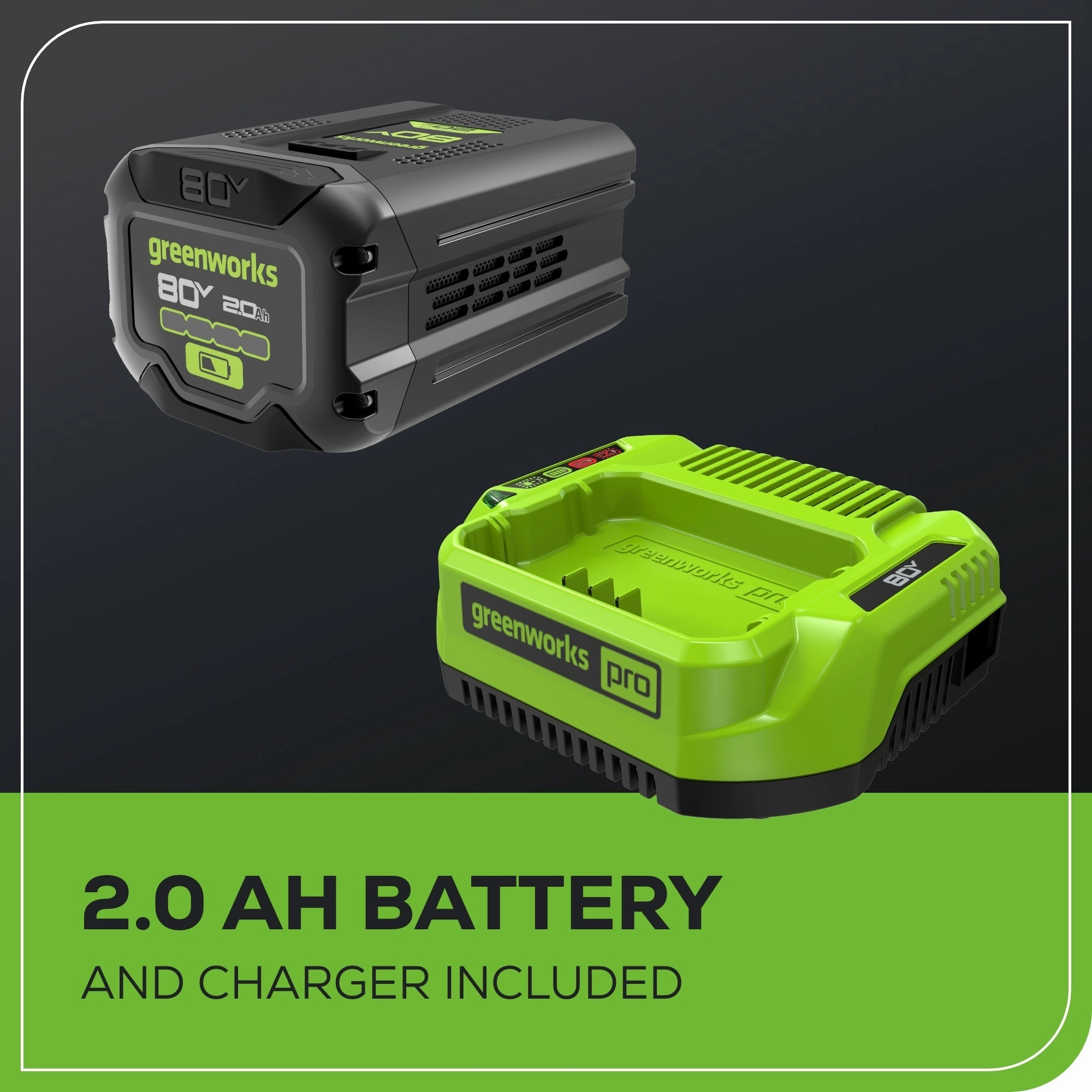 80V 16 Cordless Battery String Trimmer & 8 Edger Combo Kit w/ 2.0Ah Battery & Charger