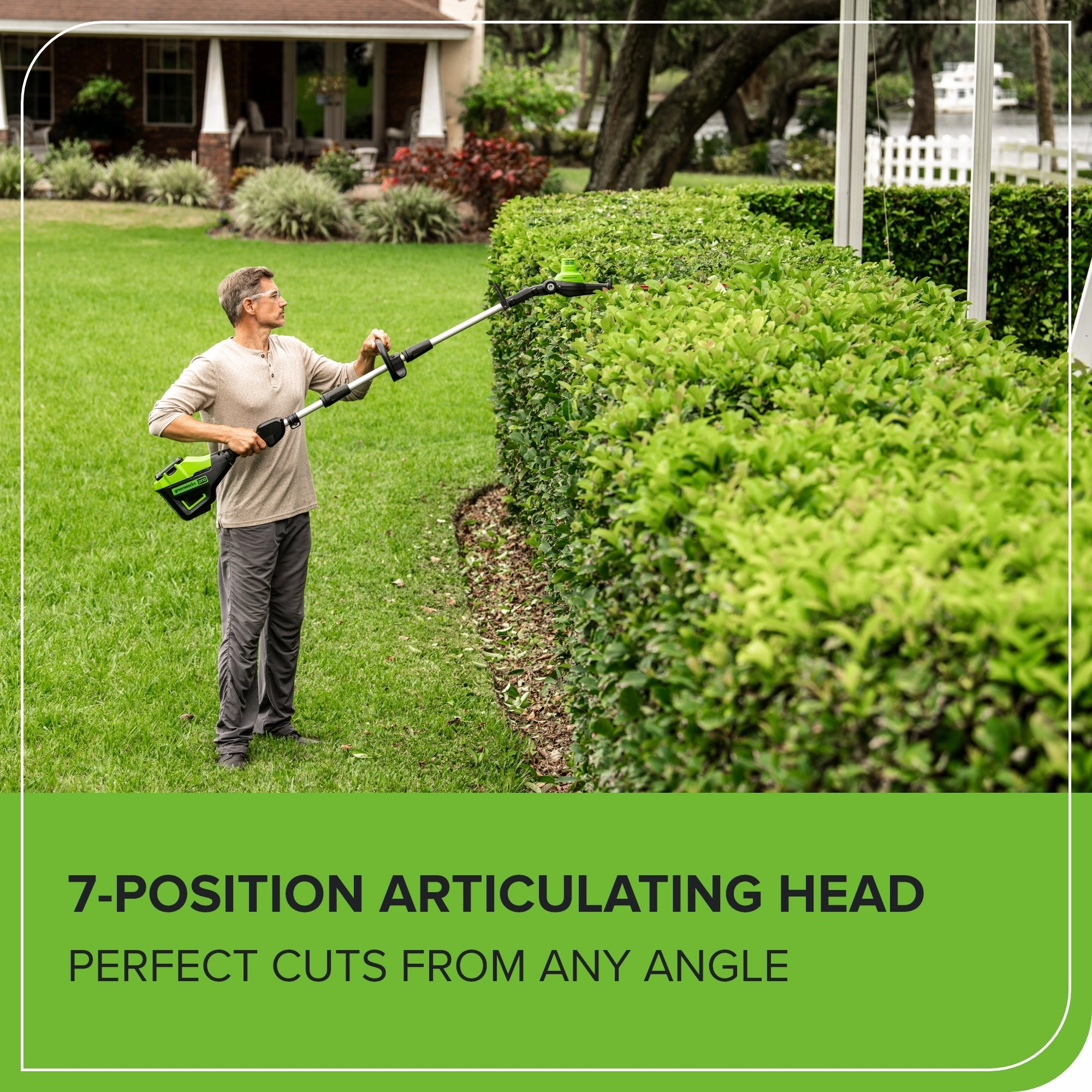 80V 20 Cordless Battery Pole Hedge Trimmer (1.2 cut. 3200 SPM). Tool-Only