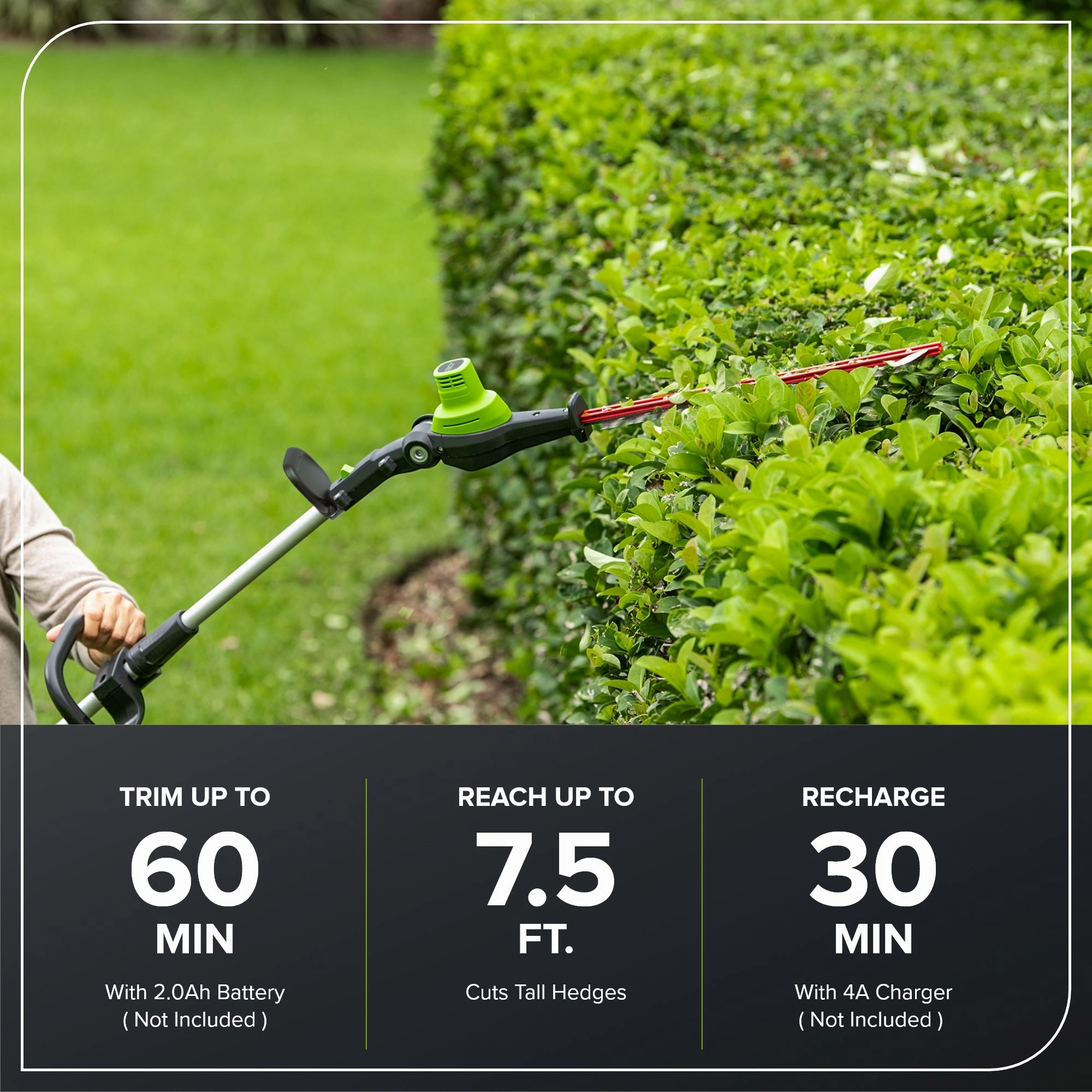 80V 20 Cordless Battery Pole Hedge Trimmer (1.2 cut. 3200 SPM). Tool-Only