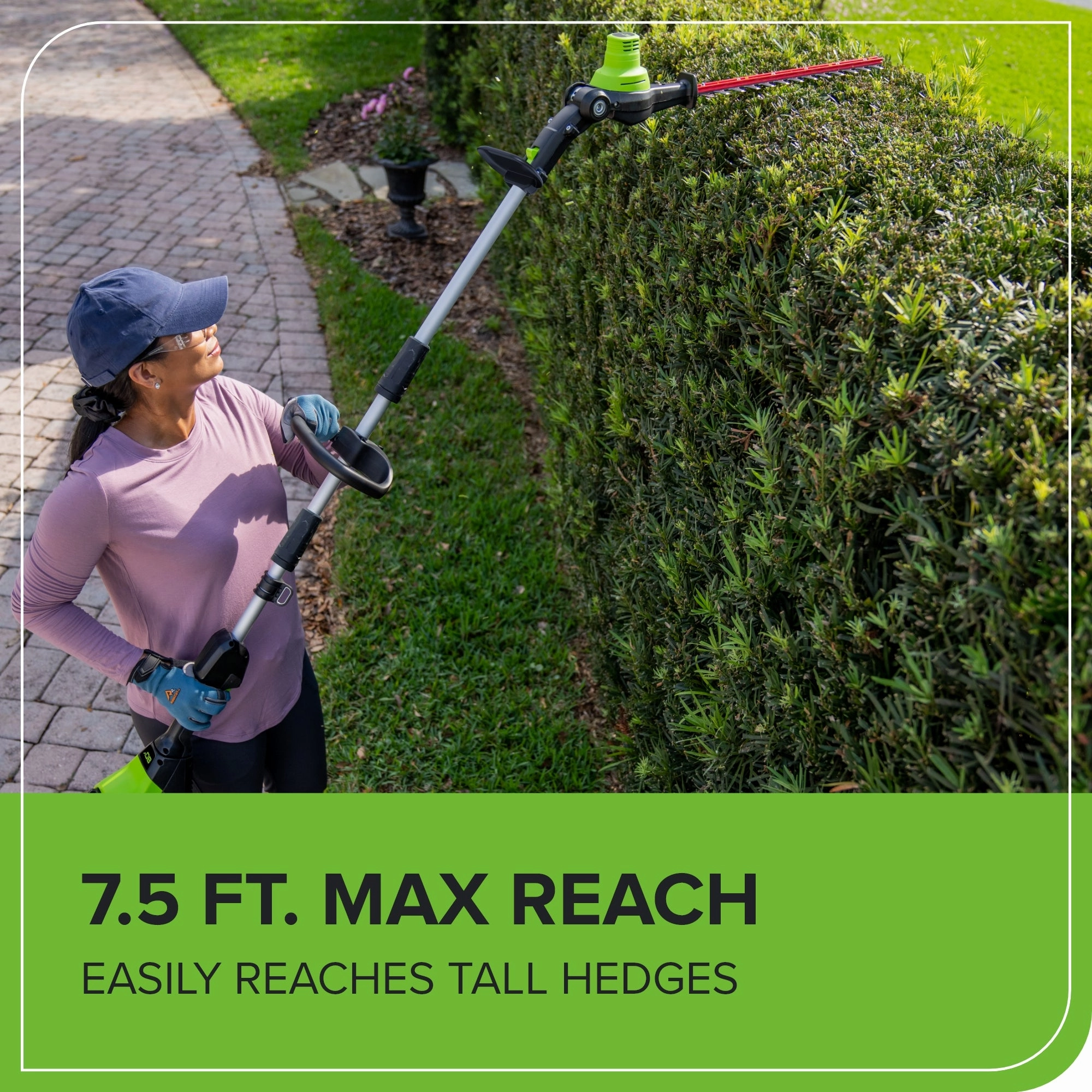80V 20 Cordless Battery Pole Hedge Trimmer (1.2 cut. 3200 SPM). Tool-Only