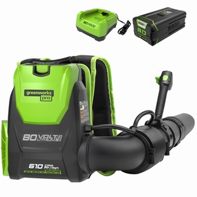 80V 610 CFM Cordless Battery Backpack Blower w/5Ah Battery and Rapid Charger