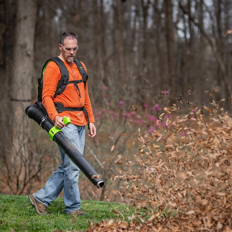 80V 800 CFM Cordless Battery Backpack Blower and Leaf Tarp w/ 4.0Ah Battery & Rapid Charger