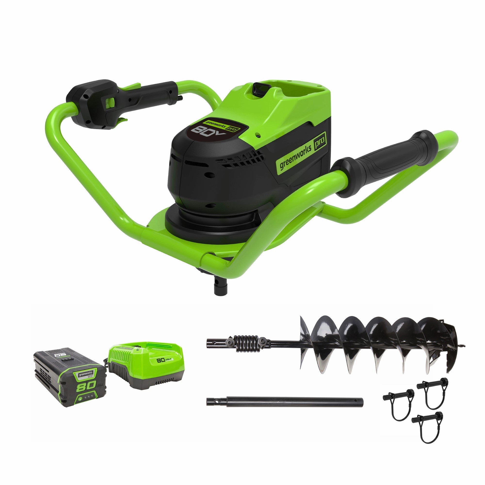 80V Cordless Battery Brushless Earth Auger / Post Hole Digger w/ 4Ah Battery & Charger