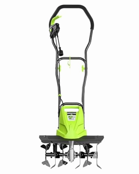         18-Inch 13.5 Amp Tiller/Cultivator with 6 Steel Tines. 3-Adjustable Wheels. Foldable Handle. 8'' Tilling Depth Electric Corded Tillers. Electric Garden Rototiller for Garden Lawn Soil Digging       