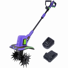         20V Cordless Tiller Cultivator.48 Steel Tines Garden Tiller.8.6 inch Wide Battery Powered Garden Cultivator.(2AH Battery and Charger Included)       