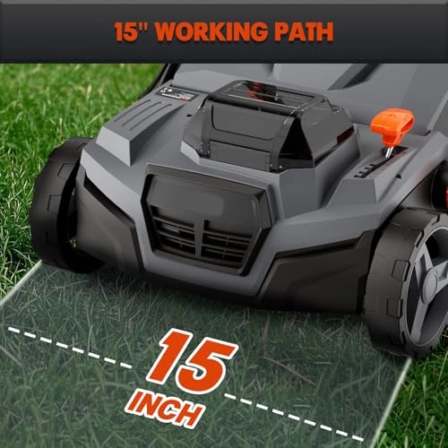         40V 15 2-in-1 Cordless Electric Dethatcher & Scarifier Compatible with Dewalt 20V MAX Battery(Tool Only). w/12Gal Thatch Collection Bag. 5-Depth Adjustment. Quick-Fold. Walk Behind for Lawn Care       