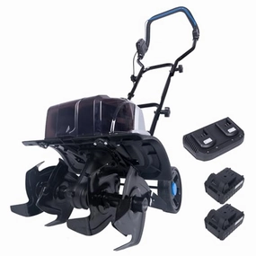         40V Cordless Tiller Cultivator.16 Huge SteelTines Garden Tiller.8.6 inch Wide BatteryPowered Garden Cultivator.(2 4AH Battery andCharger Included)       