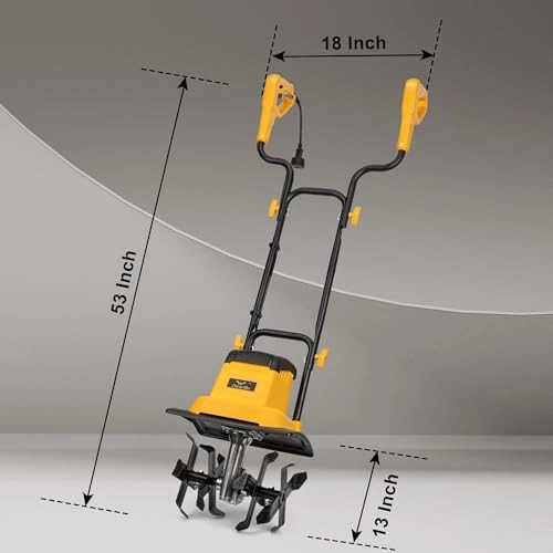         8.5AMP 12Inch Corded Tiller Cultivator 8-inch Depth Rototillers for Gardening. 360RPM Electric Garden Tiller with LT-201D Socket       