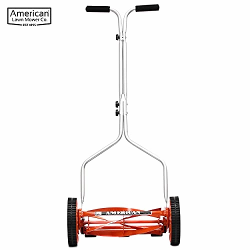         American Lawn Mower Company 1204-14 14-Inch 4-Blade Push Reel Lawn Mower. Red       