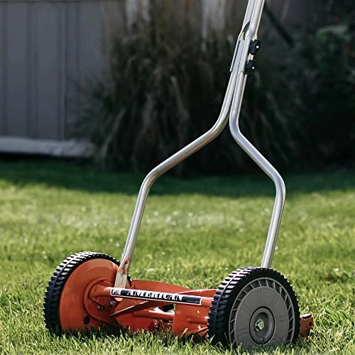         American Lawn Mower Company 1204-14 14-Inch 4-Blade Push Reel Lawn Mower. Red       