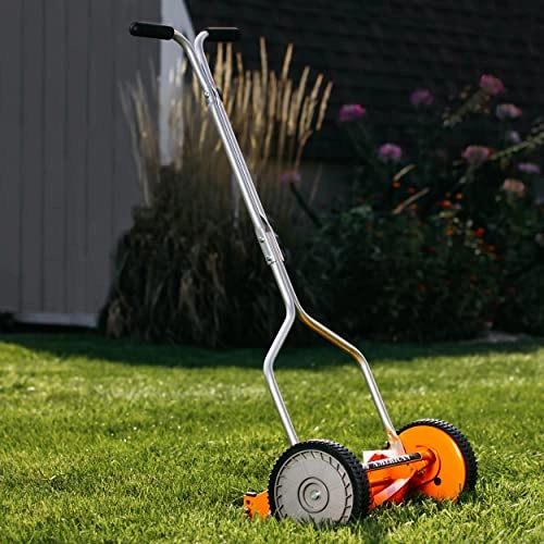         American Lawn Mower Company 1204-14 14-Inch 4-Blade Push Reel Lawn Mower. Red       