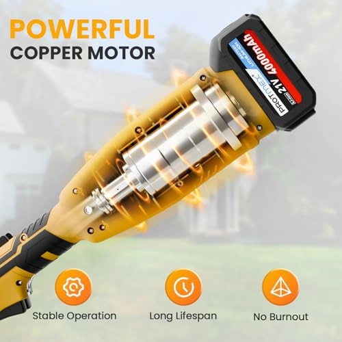         Cordless Tiller Cultivator. 21V 450RPM Electric Tiller with Battery Level Display. 2 * 4.0Ah Batteries & Charger. Tiller for Gardening. Lawn. Soil (Cultivation Width 10/ Depth 9)       
