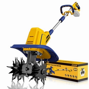         Cordless Tiller Cultivator Compatible with Dewalt 20V Battery(Tool Only). 360RPM Battery Powered Garden Cultivator. 9In Tilling Width & 7In Depth Tiller for Gardening       