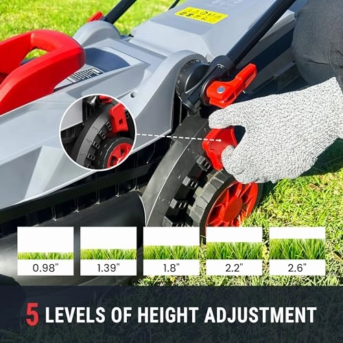         EWORK 40V 13-Inch Electric Lawn Mower Cordless. Brushless Motor. 5 Height Adjustment with 2 x 20V 4.0Ah Batteries and Charger. Battery Powered Walk-Behind Lawn Mowers Suitable for Garden. Small Yards       