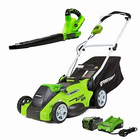         Greenworks 40V 16 Cordless Electric Lawn Mower   40V Sweeper (150 MPH). 4.0Ah Battery and Charger Included       