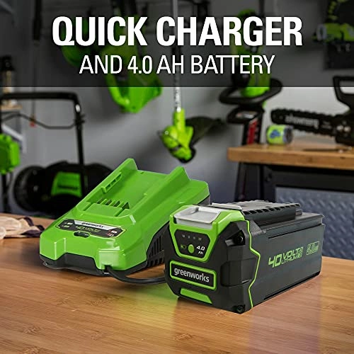        Greenworks 40V 16 Cordless Electric Lawn Mower   40V Sweeper (150 MPH). 4.0Ah Battery and Charger Included       