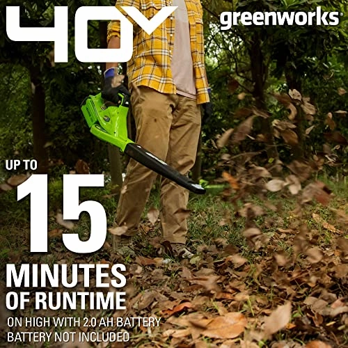         Greenworks 40V 16 Cordless Electric Lawn Mower   40V Sweeper (150 MPH). 4.0Ah Battery and Charger Included       