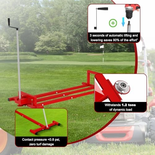         Lawn Mower Lift.Lawn Mower Jack Lift for Riding Mowers.Easy to Install. Safe and Stable.Ridding Mower Lift with telescoping Feature Holds up to 1200 lbs. Rust-Resistant Finish. (Classic Red)       
